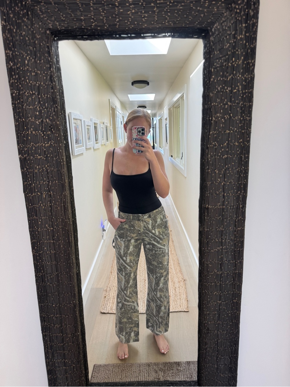 Camo Straight-Leg cargo style Pants